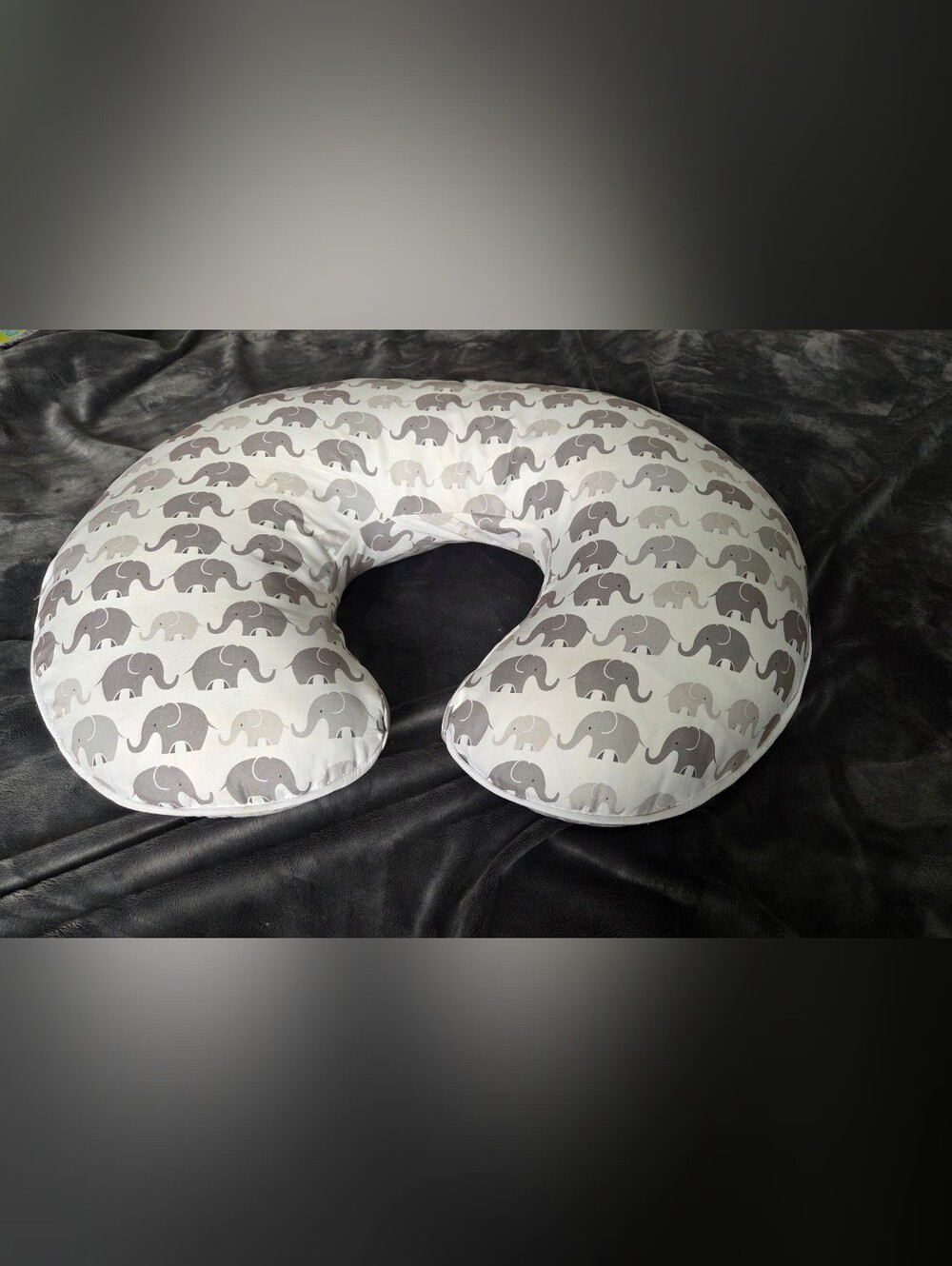 Boppy Original Feeding and Infant Support Nursing Pillow Gray & White